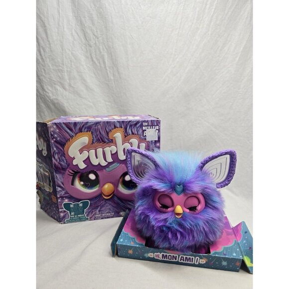 furby Other - 2023 Furby Purple Interactive Plush Toy FRENCH Speaking
